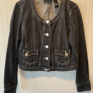Axcess Black Jean Jacket with Silver Buttons